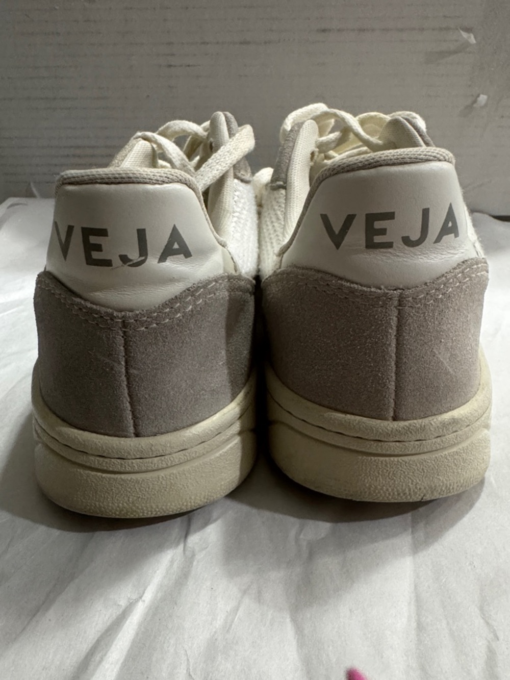 Veja Off-White and Light Gray Low-Top Sneakers - Picture 2 of 10